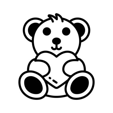 Sevgililer günü için sevimli bir oyuncak ayı sembolü. Aşk hediyesi.