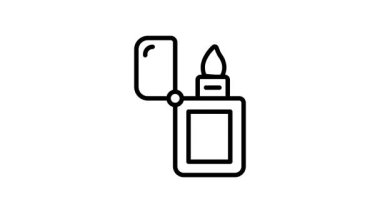 Bir ateş çakmağı tasvir eden bir simge, berraklık ve basitlik için temiz çizgilerle dizayn edilmiş..