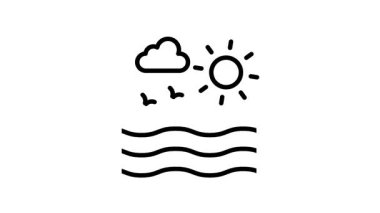 Bulutlu manzaralı ve kuşların cıvıldadığı hava ikonunun birinci sınıf tasarımı