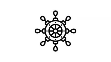 Tasarımlarınızı klasik Gemi Tekerleği canlandırılmış vektör simgemizle gezdirin