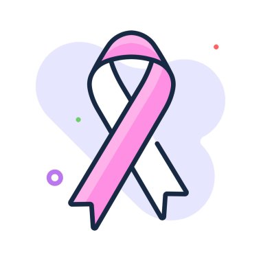 Tıbbi farkındalık kurdelesinin bu düz çizgi stil ikonuna ellerinizi koyun.