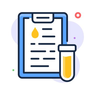 Tıbbi laboratuvar raporları belge simgesi, sağlık hizmetleri tanı sonuçları