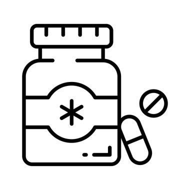 Tedavi ve sağlık için bir şişe kapsül.