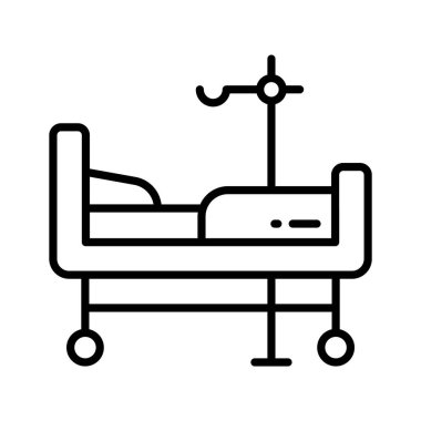 Görsel temyize giden hastane yatak sırası ikonu, tıbbi bakım tesisleri