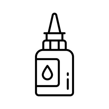 Burun spreyi ilaçlarının çizgi biçimi ikonu, solunum tedavisi