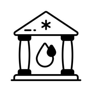 Dikkatlice tasarlanmış kan bankası binasının muhteşem sembolü.