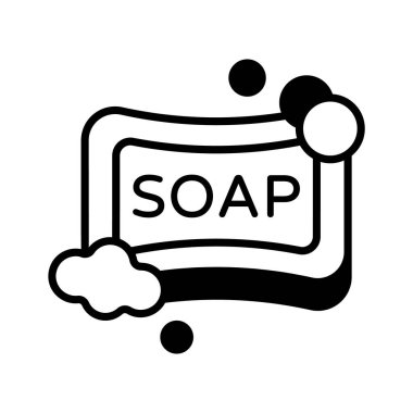 Sağlık hijyeni için sabun tasvir eden modern bir sembol.