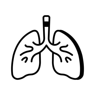 İnsan ciğerleri anatomi sembolü, solunum sağlık sistemi