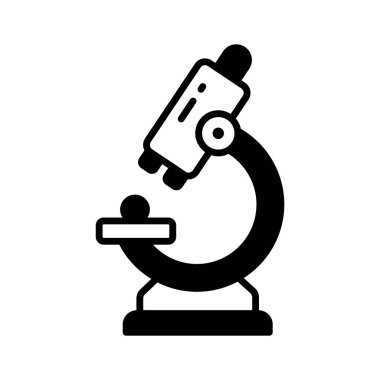 Bilimsel tıbbi araştırma, laboratuvar mikroskobu, vektör tasarımı.