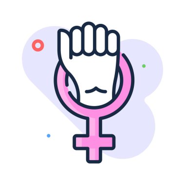 Kadınların güçlendirilmesi ve eşit haklar, düz ana hatlı feminizm ikonu