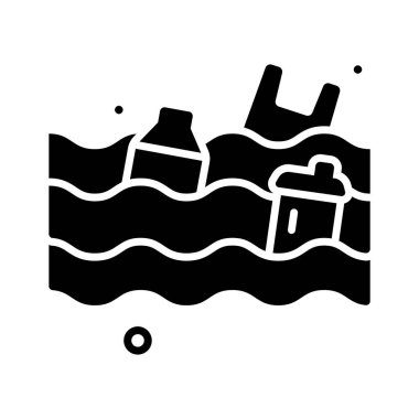 Su kirliliğinin kabartma simgesi, premium vektör kullanmaya hazır