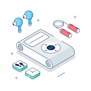 İzometrik biçimdeki egzersiz motivasyonu için egzersiz müziği, düzenlenebilir vektör