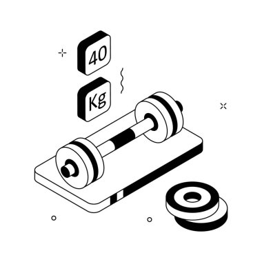 Have a look at this amazing isometric illustration of barbell weightlifting, strength training