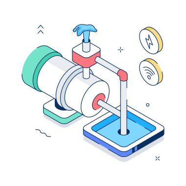 Tarım kanalizasyon arıtma sisteminin kişiselleştirilebilir izometrik bir gösterimi