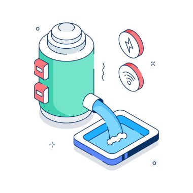 Tarımsal kullanım için düzenlenebilir bir izometrik su tankı çizimi