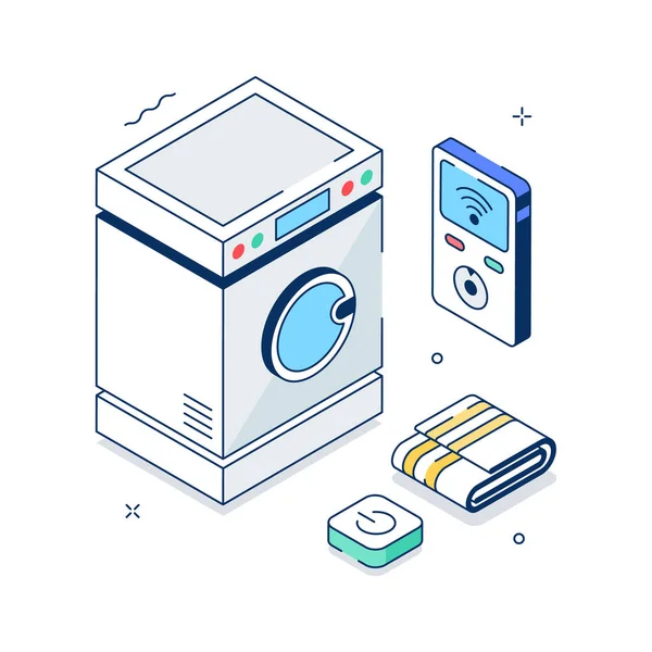 Akıllı çamaşır makinesinin izometrik çizimini düzenlemek kolay