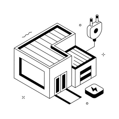 Modern akıllı ev teknolojisini gösteren görsel olarak çekici bir izometrik illüstrasyon