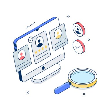 Eleman alımının yüksek kalitede izometrik bir çizimi premium kullanımına hazırdır