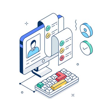 Aday değerlendirmesinin kişiselleştirilebilir izometrik bir gösterimi