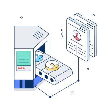 Akıllı işe alım teknolojisinin bu yaratıcı izometrik illüstrasyonunu kontrol edin