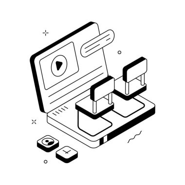 Çalışan eğitimi ve gelişiminin inanılmaz bir izometrik çizimi