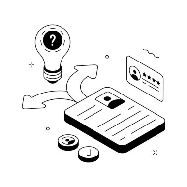 Karar verme sürecinin yaratıcı bir izometrik gösterimi