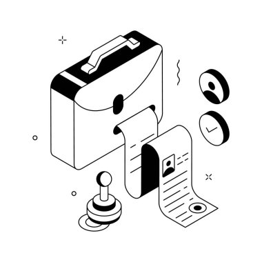 İş teklifinin izometrik illüstrasyonunu kullanmaya hazır, premium vektör tasarımı