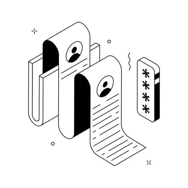 Veri dizin yönetim sisteminin yaratıcı olarak hazırlanmış izometrik çizimi