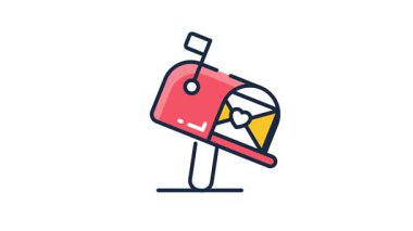 Posta kutusunun özelleştirilebilir düz ana hatlı canlandırma simgesi, kullanmaya hazır