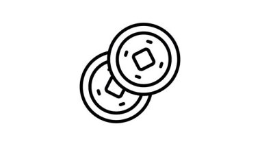 Eski Çin altınları web siteleriniz, mobil uygulamalarınız ve sunumunuz için animasyon vektör tasarımı