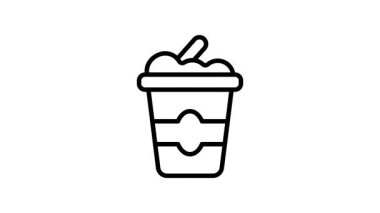 Bir kutu kremalı, mayalanmış süt ürününü temsil eden yoğurt animasyonu, genellikle atıştırmalık ya da tatlı olarak tüketilir..