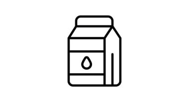 Yaratıcılık ürünü süt kutusu animasyon ikonu, beslenme, pamuk, sağlıklı içecekler.