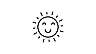 Ufukta yükselen güneşi tasvir eden, yeni bir günü ve yeni bir başlangıcı sembolize eden bir gündoğumu canlandırma ikonu..