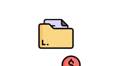 Finans dizininin iyi hazırlanmış düz bir taslak biçimi canlandırılmış simgesi