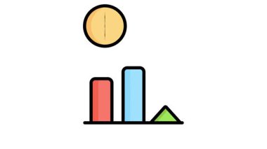 Yatırım kar grafiğinin düz ana hatlı canlandırma simgesini kullanmaya hazır