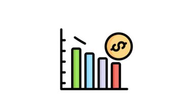 Finansal kayıp grafiğinin kullanışlı düz bir taslak biçimi canlandırılmış simgesi