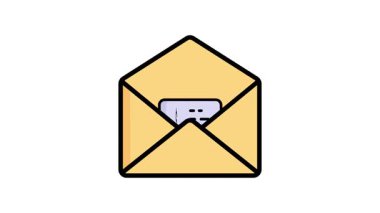 Finansal posta tasvir eden iyi hazırlanmış premium düz ana hatlı animasyon simgesi