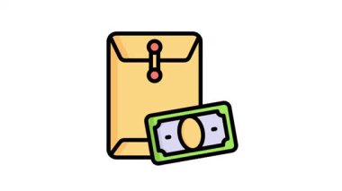 Para zarfını gösteren düz taslak biçimli canlandırma simgesi