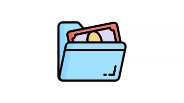 Premium düz ana hatlı finans dosyamızın canlandırılmış simgesini indir