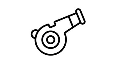 Karnaval düdüğünü simgeleyen sağlam stil canlandırma simgesi, düzenlenmesi kolay