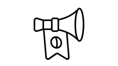 Karnaval boynuzunun kişiselleştirilebilir bir taslak simgesi