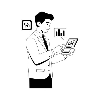 Mobil gösterge panelinde iş analizi incelemesinin kabartma çizimi