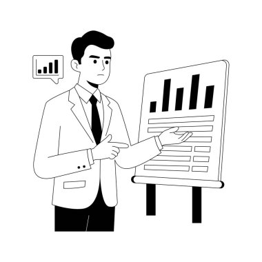 Kurumsal analitikler için görsel veri canlandırma kavramı illüstrasyonuName