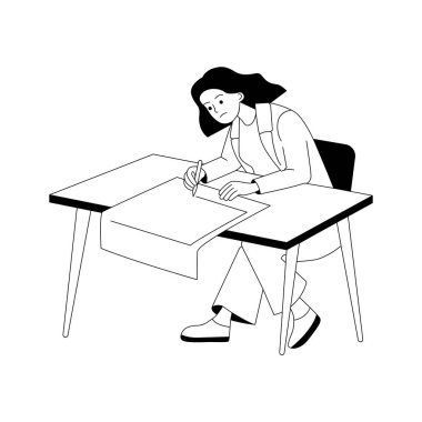 Odaklanmış bir kadın masaya bir plan çiziyor, yaratıcılığı somutlaştırıyor.