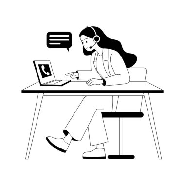 Girişim müşteri desteği ve çevrimiçi yardımın modern bir kabartma çizimi