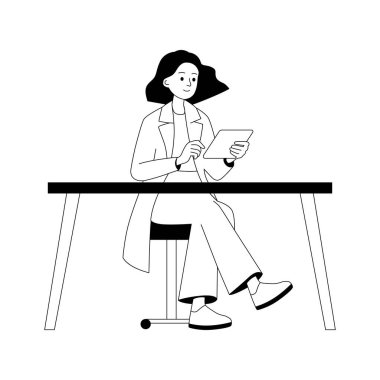 Akıllı iş akışı için tablet kullanılarak başlatılan dijital planlamanın modern bir tasviri