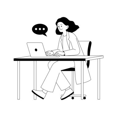 Başlangıç çevrimiçi iletişimi ve uzak işbirliğinin görsel olarak ilgi çekici bir tasviri