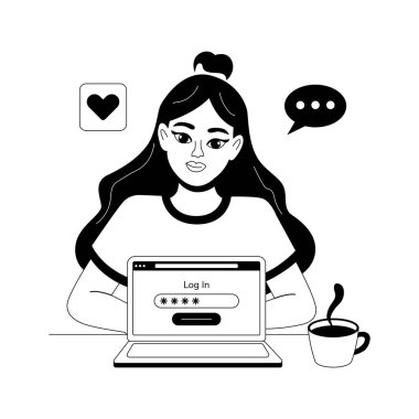 Kullanıcı giriş doğrulama sisteminin ölçeklenebilir bir kabartma çizimi, modern vektör