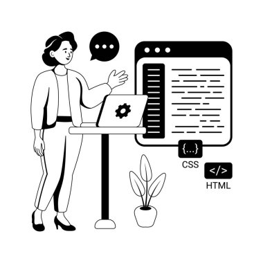 Ön yüzey kodlama öğretim ve web geliştirme eğitiminin ölçeklenebilir kabartma çizimi