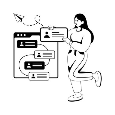 Kullanıcı arayüzü bildirimleri ve mesajlaşma akışının modaya uygun çizimi